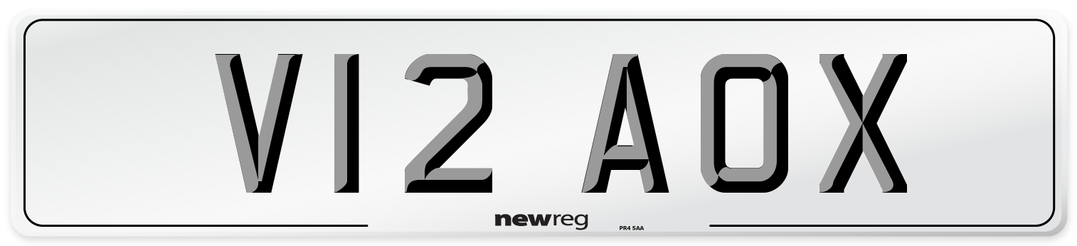 V12 AOX Number Plate from New Reg